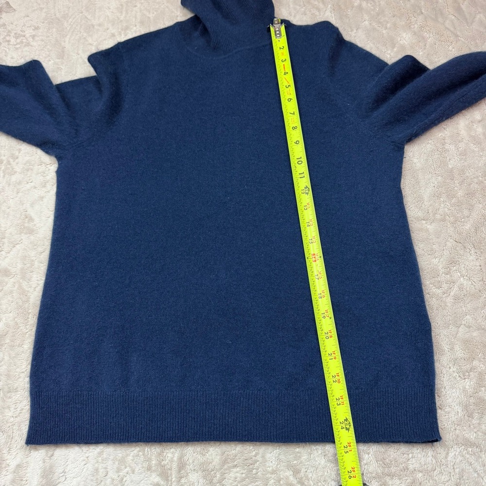 Charter Club Luxury Womens 100% Cashmere Turtleneck Sweater Navy Blue Size L - Picture 6 of 6